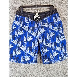 Vintage Ocean Pacific Swim Trunks Men's‎ 32 Blue All Over Print Swim Surf Beach